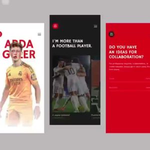 پیش‌نمایش قالب رابط اپلیکیشن «Footballer Portfolio»