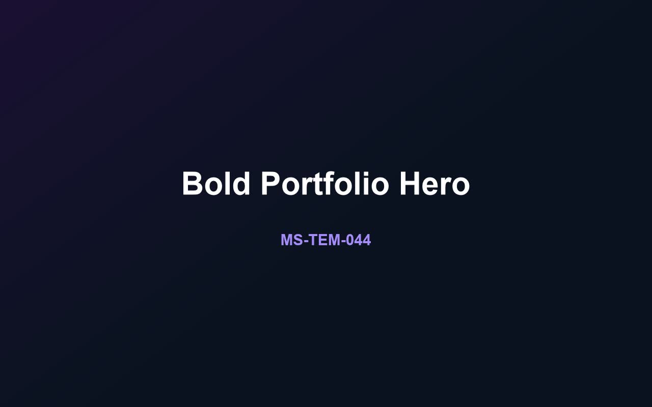 Bold Portfolio Hero